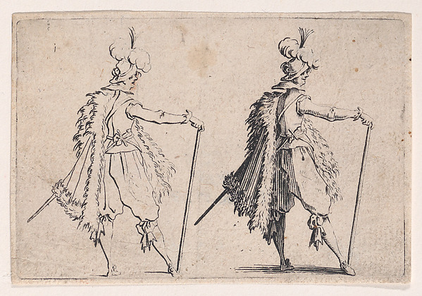 Jacques Callot, Le Gentilhomme a la Grande Canne (The Gentleman with a Large Cane), from Les Caprices Series B, The Nancy Set