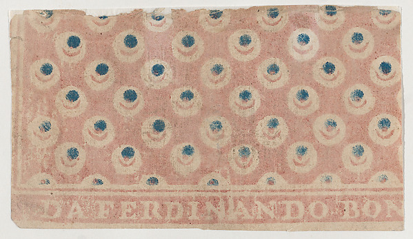 Anonymous, Pink sheet with blue dot pattern