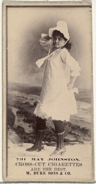 W. Duke, Sons & Co., Card Number 731, May Johnston, from the Actors and Actresses series (N145-3) issued by Duke Sons & Co. to promote Cross Cut Cigarettes