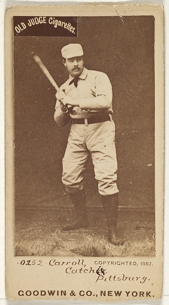 Goodwin & Company, Frederick " Fred" Herbert Carroll, Catcher, Pittsburgh, from the Old Judge series (N172) for Old Judge Cigarettes