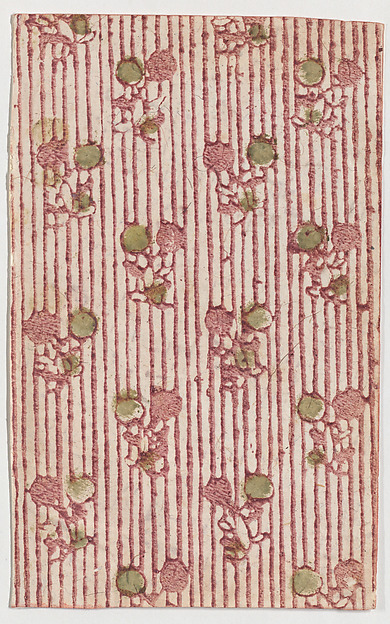Anonymous, Sheet with overall striped pattern with circles