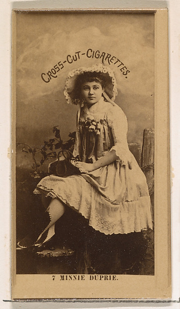W. Duke, Sons & Co., Card Number 7, Minnie Dupree, from the Actors and Actresses series (N145-2) issued by Duke Sons & Co. to promote Cross Cut Cigarettes