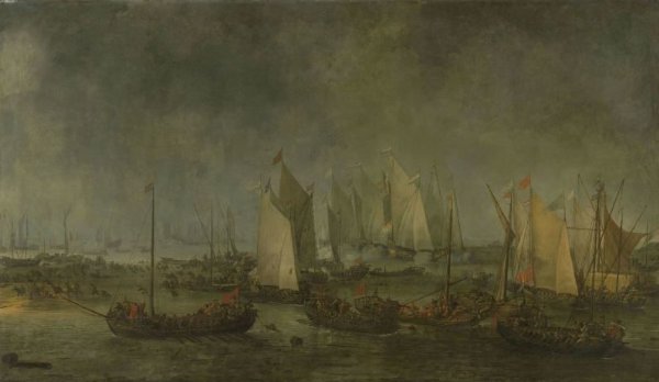 Simon de Vlieger, The Battle of the Slaak between the Dutch and Spanish Fleets on the Night of 12-13 September