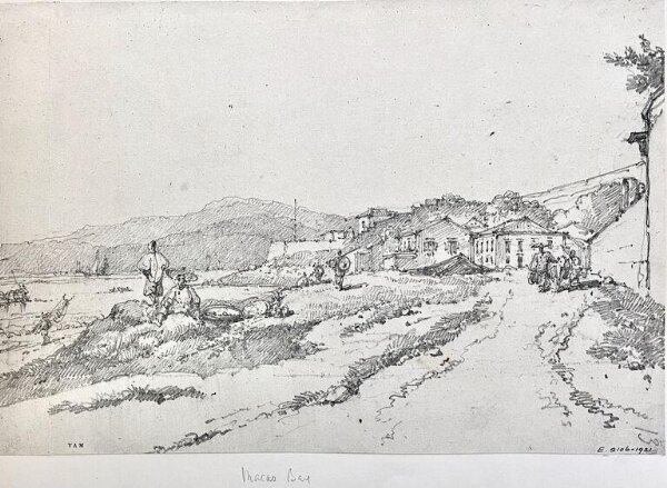 George Chinnery, Macau: the Praya Grande with the Governor's House and fort of S. Pedro