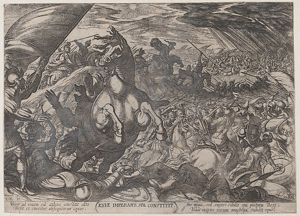 Antonio Tempesta, Plate 11: Joshua Ordering the Sun to Stand Still, from "The Battles of the Old Testament"