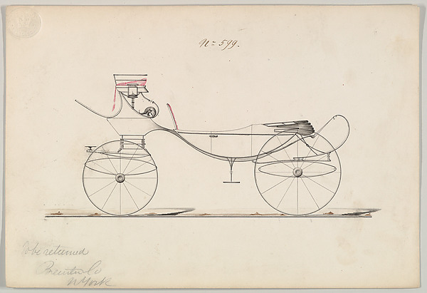Brewster & Co., Design for Vis-à-vis/ Barouche, no. 599