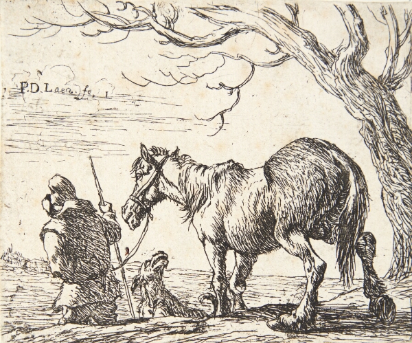 Pieter van Laer, Bonde, trækkende en hest