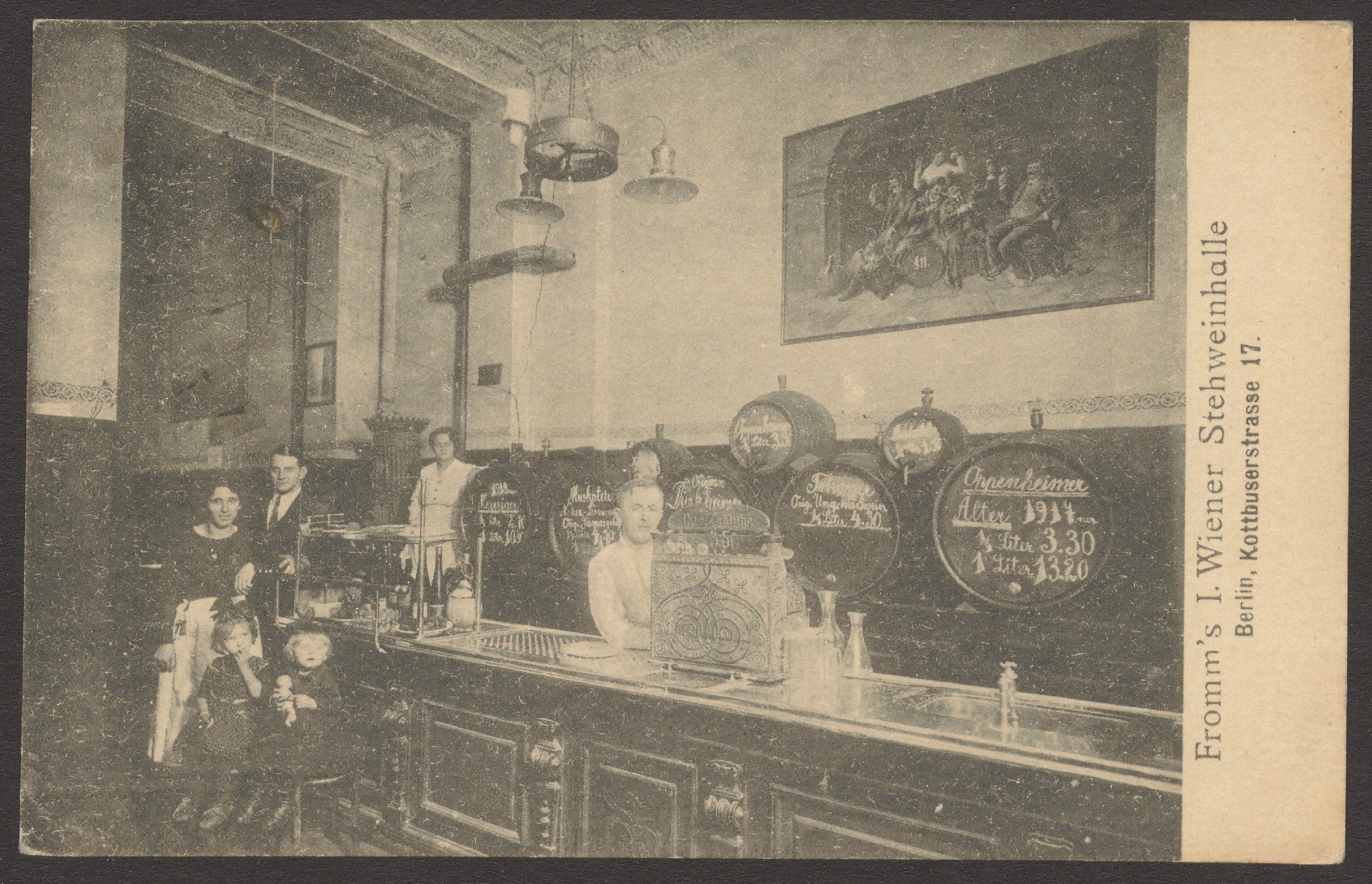 Unknown artist, Ansichtskarte „Fromm's I. Wiener Stehweinhalle“, Kottbusser Straße 17