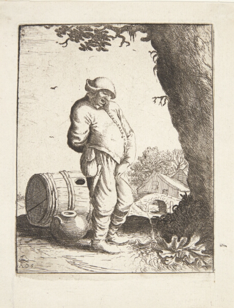 Adriaen van Ostade, Bonde, der urinerer