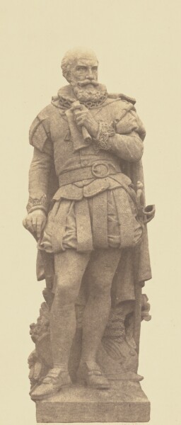 Édouard Baldus, ["Sully", Statue by Vital Dubray, Decoration of the Louvre, Paris]