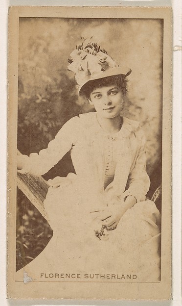 Kinney Brothers Tobacco Company, Miss Florence Sutherland, from the Actresses series (N245) issued by Kinney Brothers to promote Sweet Caporal Cigarettes