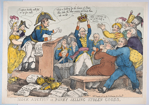 Thomas Rowlandson, Mock Auction or Boney Selling Stolen Goods