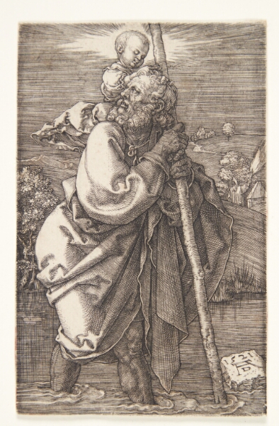 Albrecht Dürer, Den hellige Christophorus, ansigtet vendt mod venstre