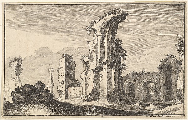 Wenceslaus Hollar, Ruins of St Croix de Jerusalem, from "Roman Ruins"