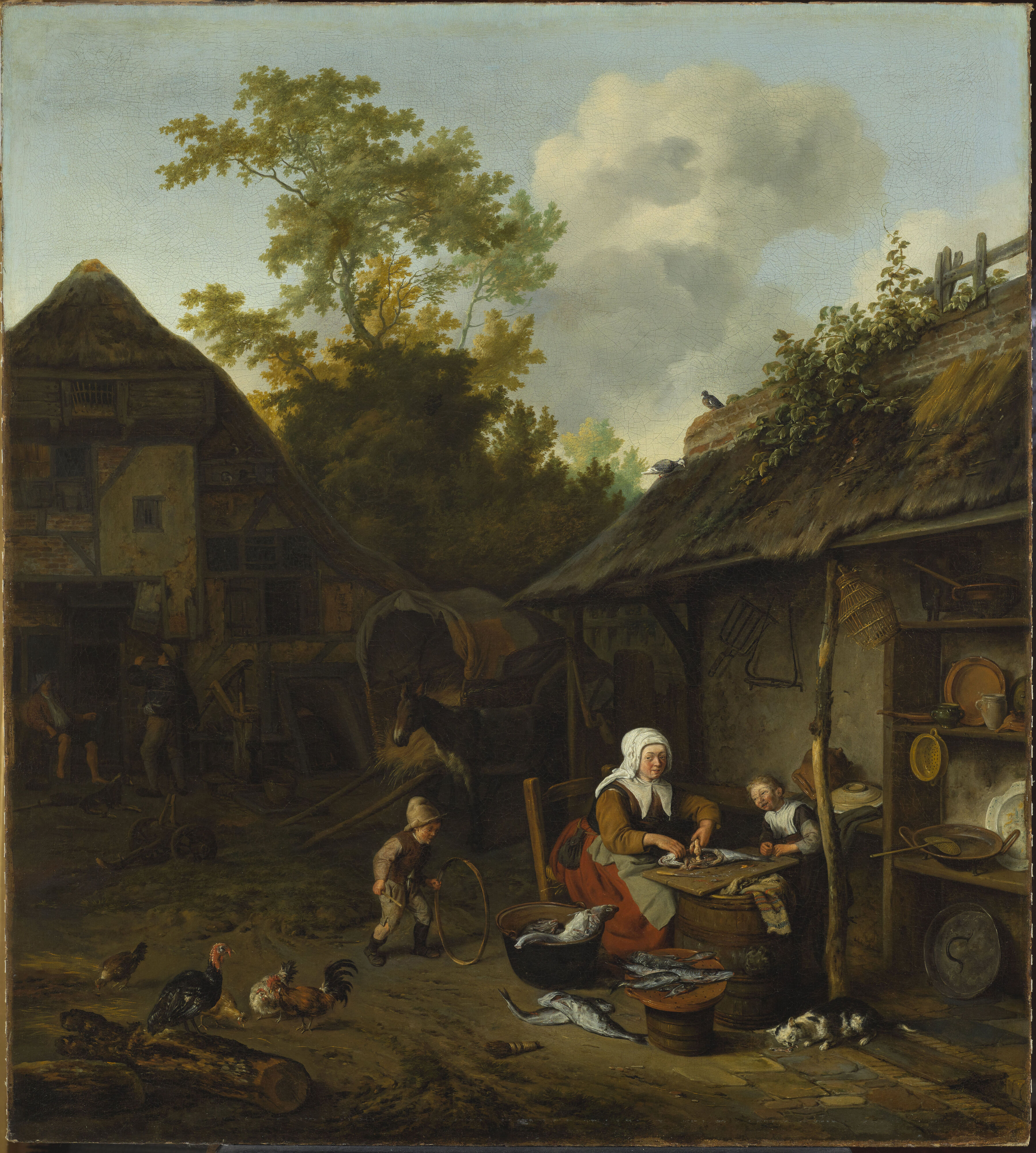 Cornelis Dusart, Fish scraping