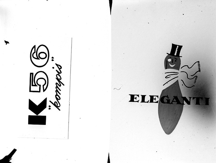 Knut Borg, Drawing, advertising for Oscaria Skofabrik. K 56 “mate.” Eleganti.