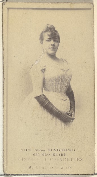 W. Duke, Sons & Co., Miss Harding, from the Actors and Actresses series (N145-3) issued by Duke Sons & Co. to promote Cross Cut Cigarettes