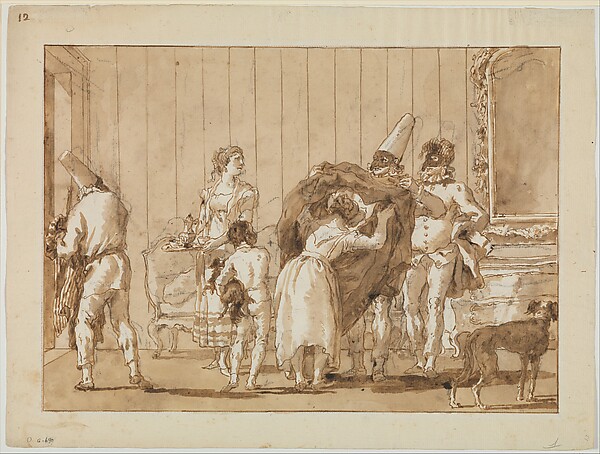 Giovanni Domenico Tiepolo, Punchinello as a Dressmaker