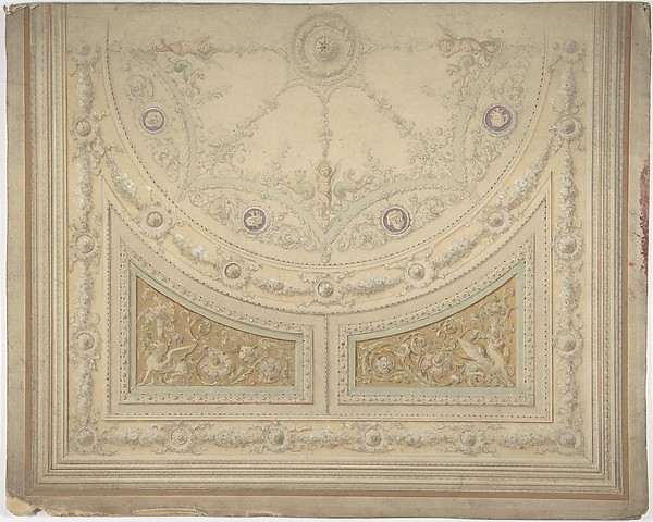 Anonymous, British, 19th century, Ceiling Design, Half of a Circle