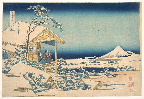 Katsushika Hokusai, Morning after the Snow at Koishikawa in Edo (Koishikawa yuki no ashita),  from the series Thirty-six Views of Mount Fuji (Fugaku sanjūrokkei)