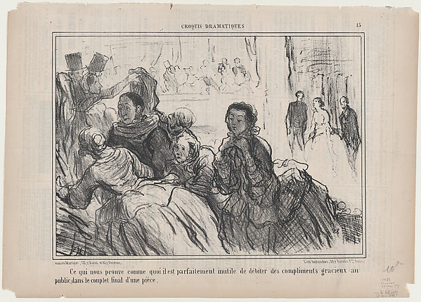 Honoré Daumier, Ce qui nous prouve comme quoi il est... inutile..., from Croquis Dramatiques, published in Le Charivari, May 23, 1857