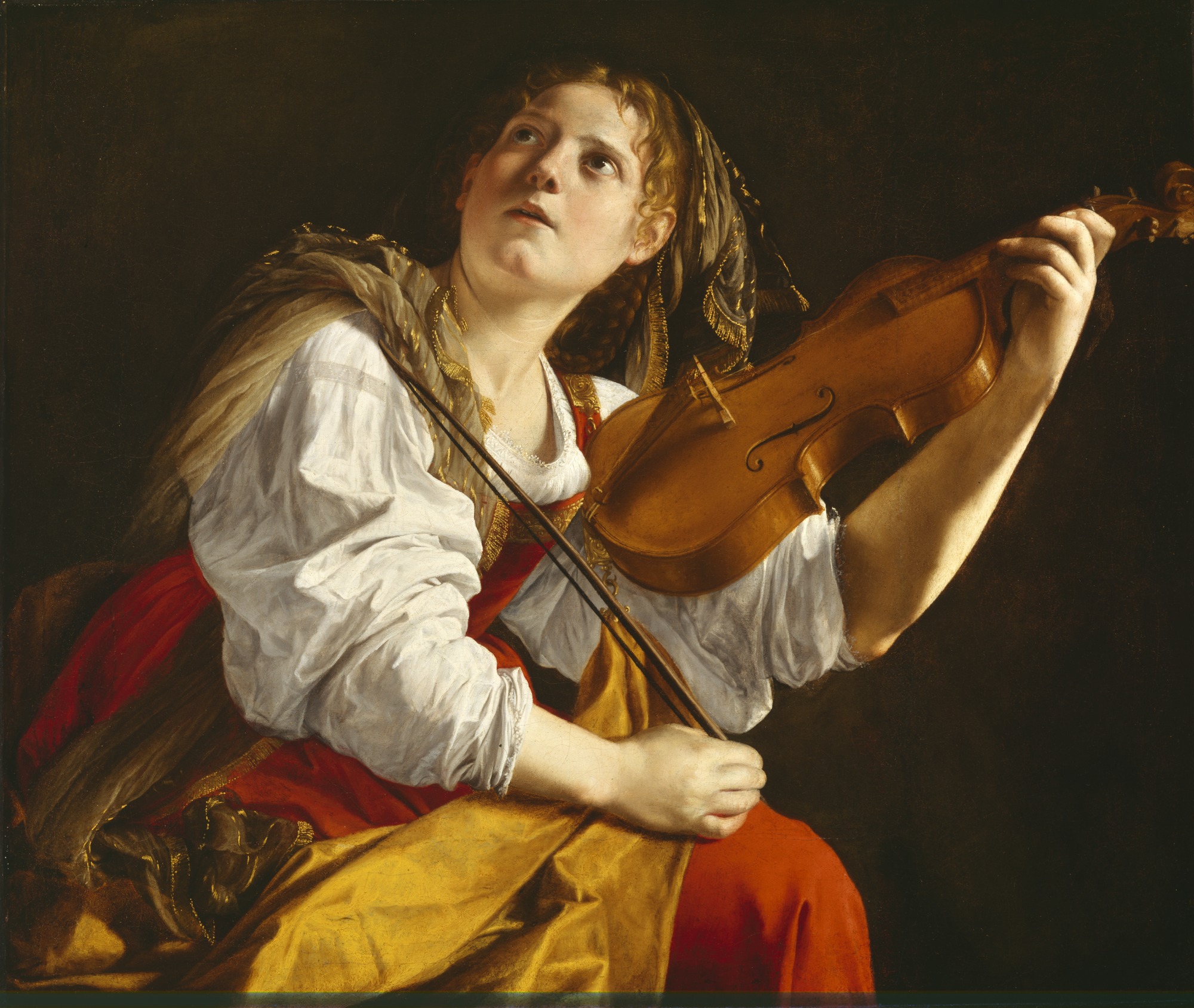 Orazio Gentileschi, Young Woman Playing a Violin
