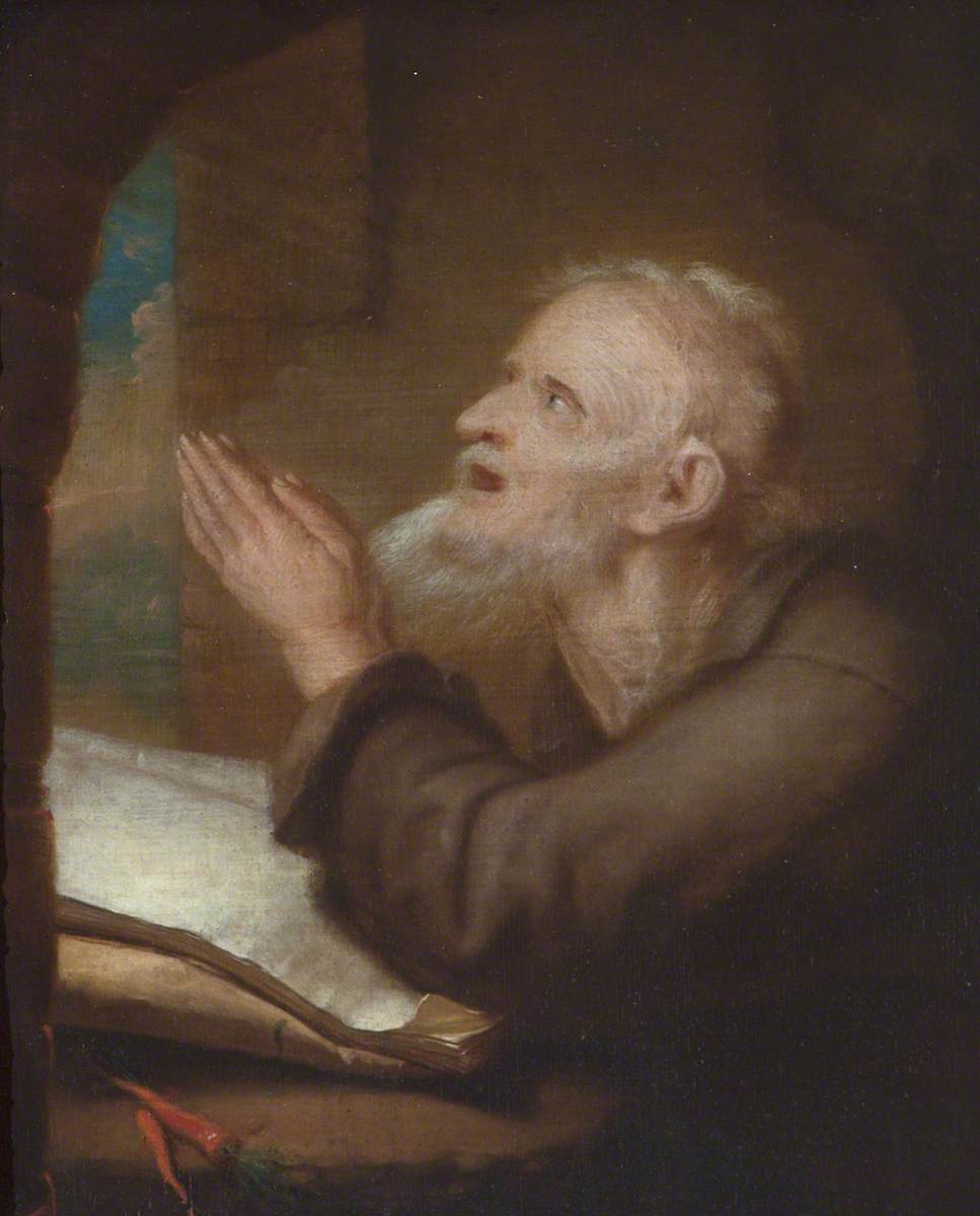 Gerrit Dou, A Hermit at his Devotions