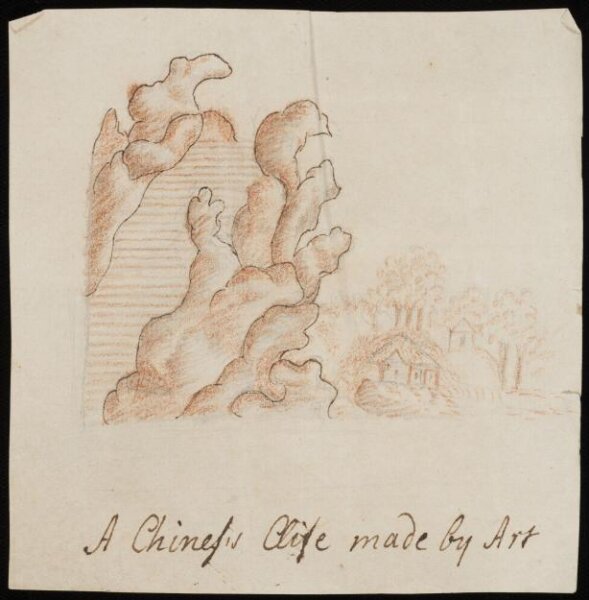 Unknown, Landscape with rocks, houses and trees in the Chinese style