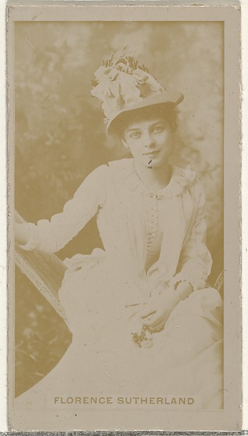 W. Duke, Sons & Co., Florence Sutherland, from the Actors and Actresses series (N145-8) issued by Duke Sons & Co. to promote Duke Cigarettes