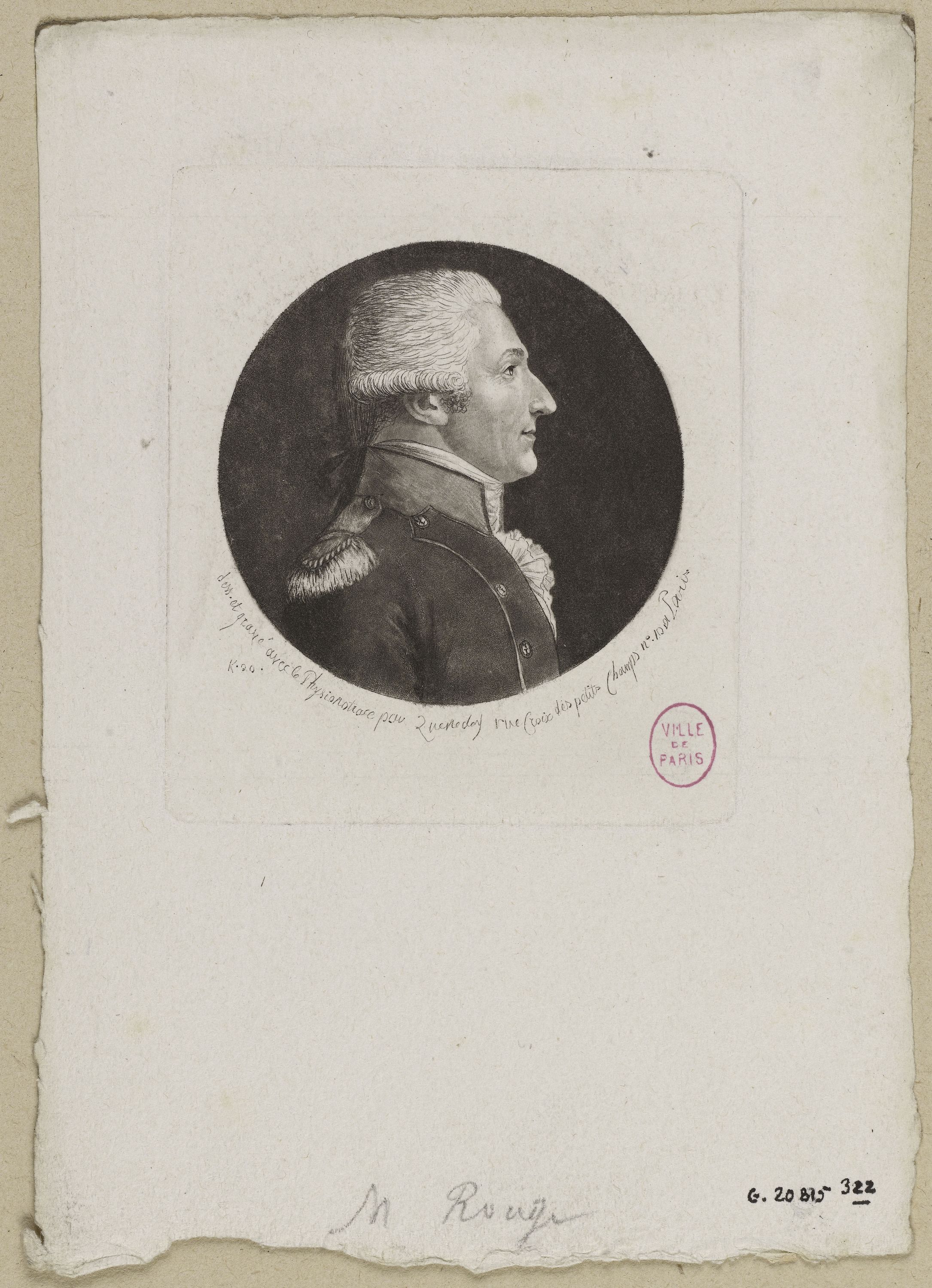 Edmé Quenedey, Portrait de Monsieur Rouge