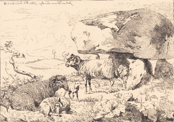 Johan Thomas Lundbye, Får ved en gravhøj