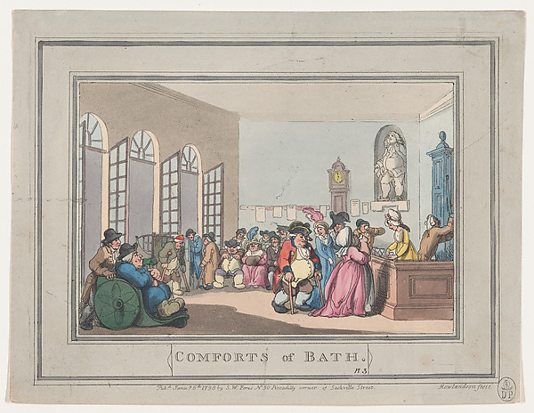 Thomas Rowlandson, Comforts of Bath, Plate 3