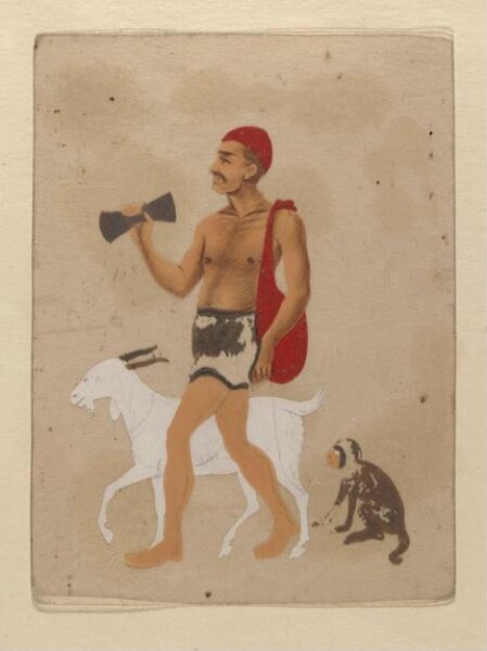 Unknown, One of four costume cards and seven mica overlays.