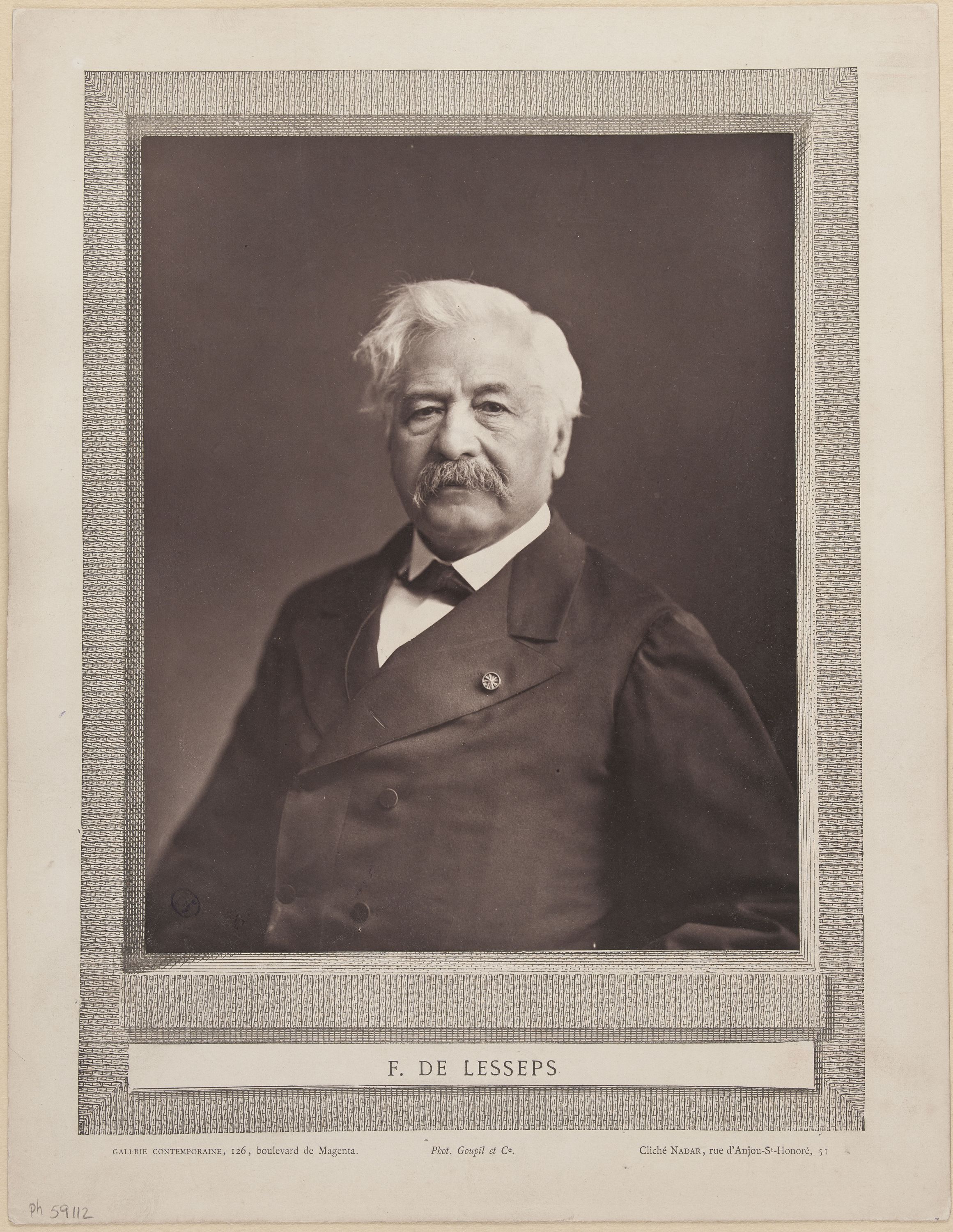 Nadar, Galerie contemporaine - Portrait de Ferdinand-Marie de Lesseps (vicomte, 1805-1894), diplomate et administrateur