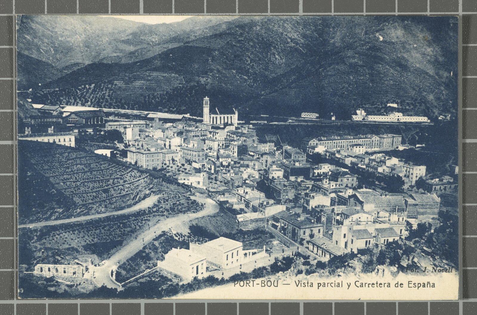 Desconegut, Port-Bou - Partial view and Carretera de España
