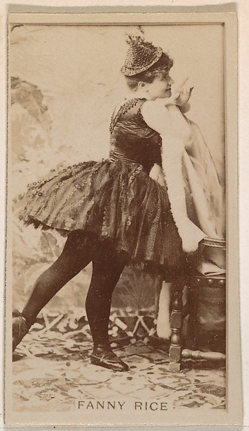 Kinney Brothers Tobacco Company, Fanny Rice, from the Actresses series (N245) issued by Kinney Brothers to promote Sweet Caporal Cigarettes