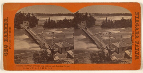 George Barker, Suspension Bridge to Clark Hill Islands and Burning Springs[.] On line of N.Y.C. & H.R.R.R.