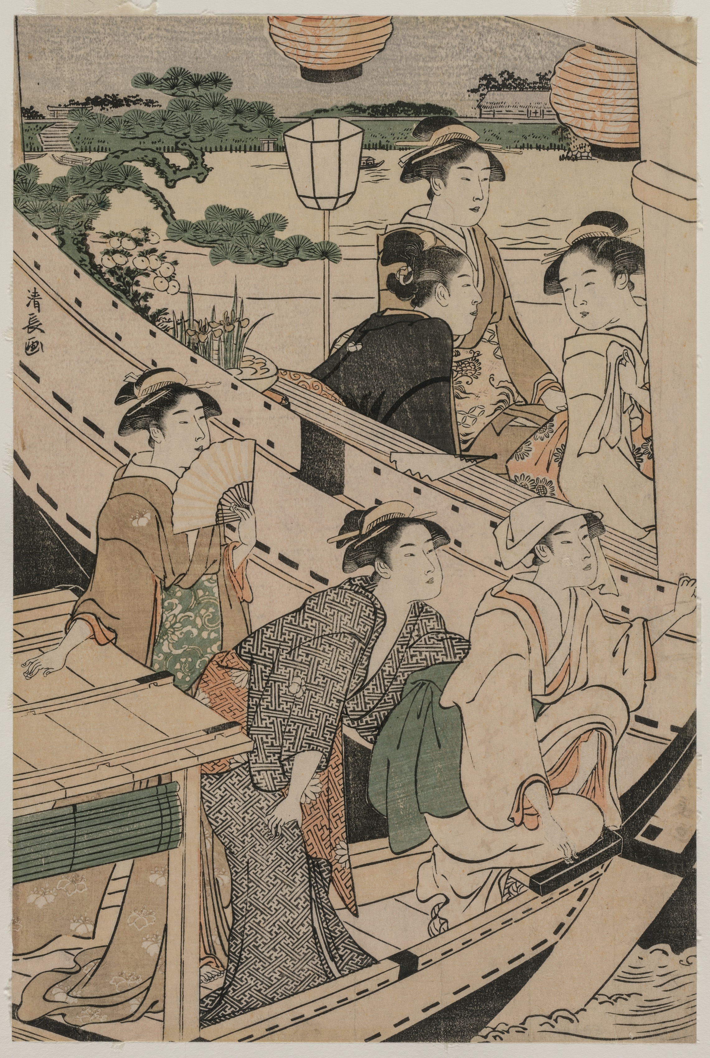 Torii Kiyonaga, Boating Party on the Sumida River