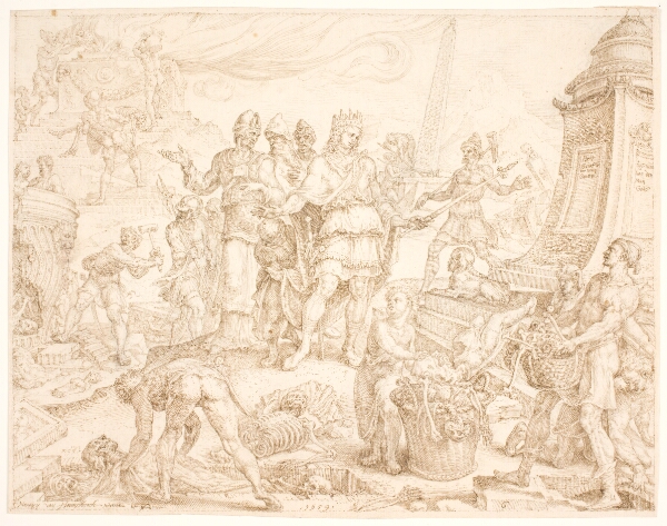 Maarten van Heemskerck, Josias befaler, at graven med den guds mand, der kom fra Juda, skal skånes