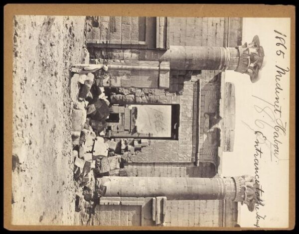 Francis Frith, Medinet Habou.  Entrance to the Temple