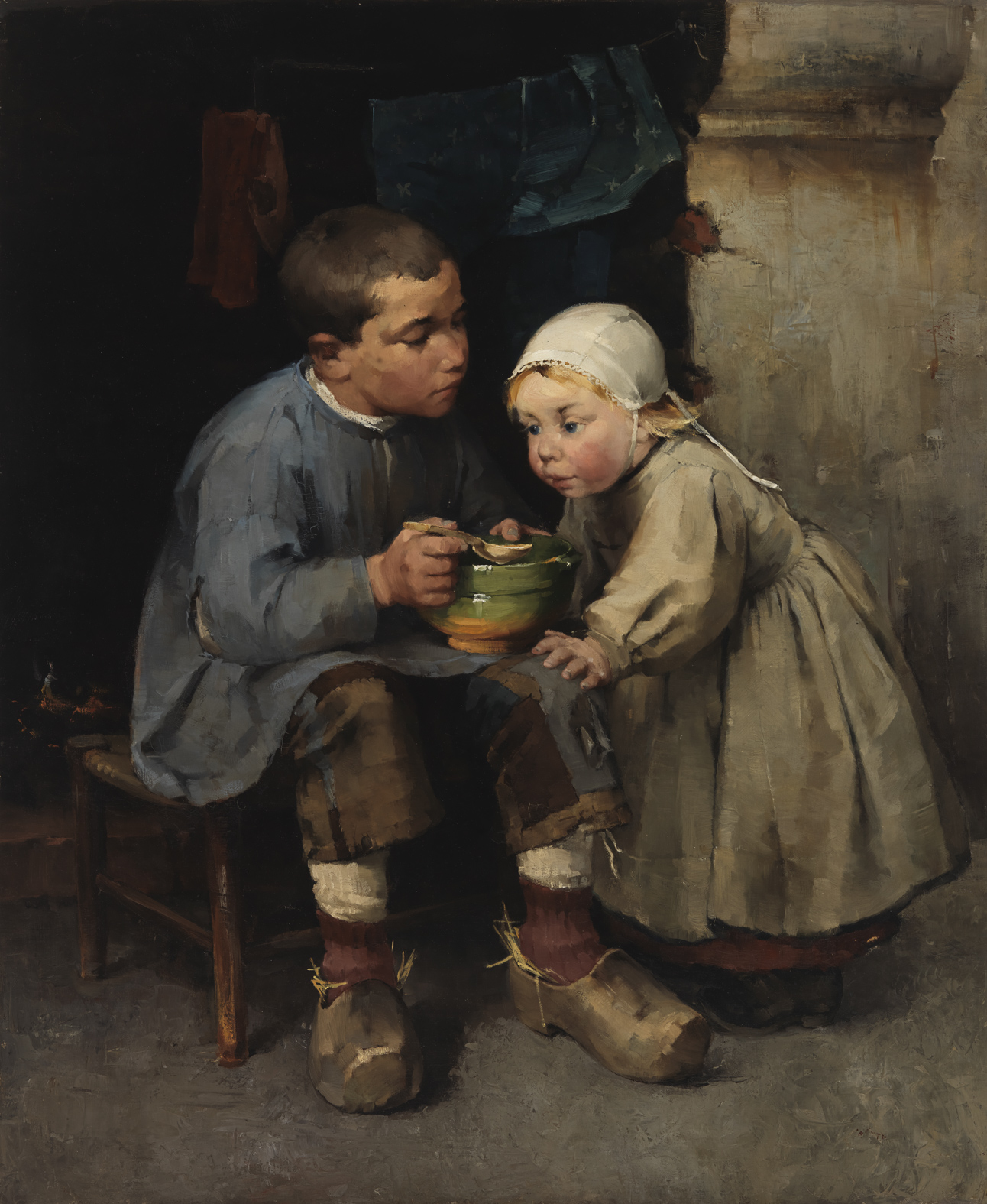 Helene Schjerfbeck, A Boy Feeding his Little Sister