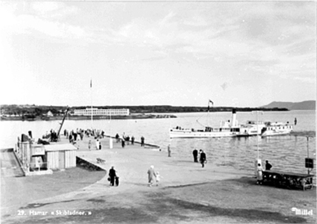 Anno Domkirkeodden, FRA HAMAR BRYGGE, D. S. SKIBLADNER LEGGER TIL, FOLK, MJØSBÅT