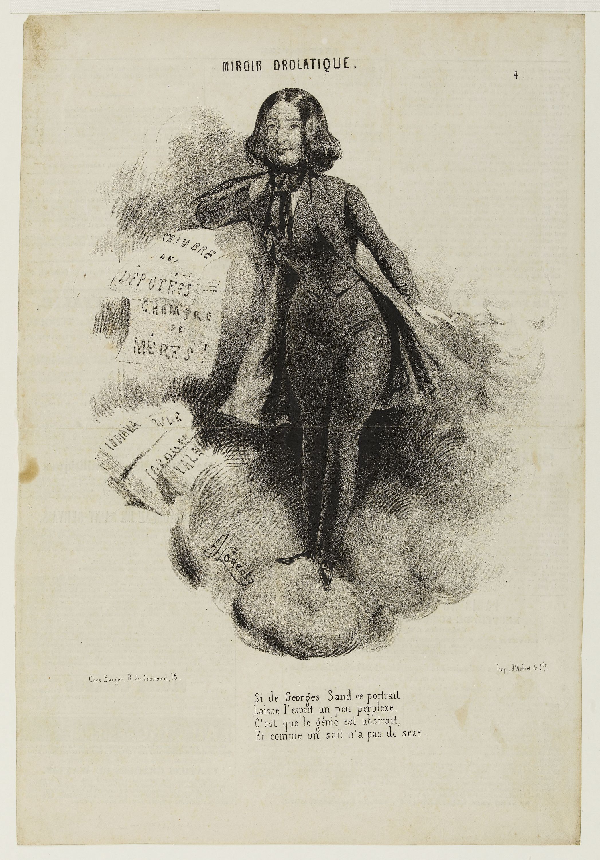 Alcide Joseph Lorentz, Si de Georges Sand ce portrait laisse l'esprit un peu perplexe, c'est que le génie est abstrait, et comme on sait n'a pas de sexe