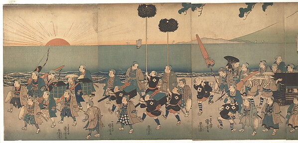 Utagawa Kuniyoshi, Boys Play-acting a Daimyo Procession