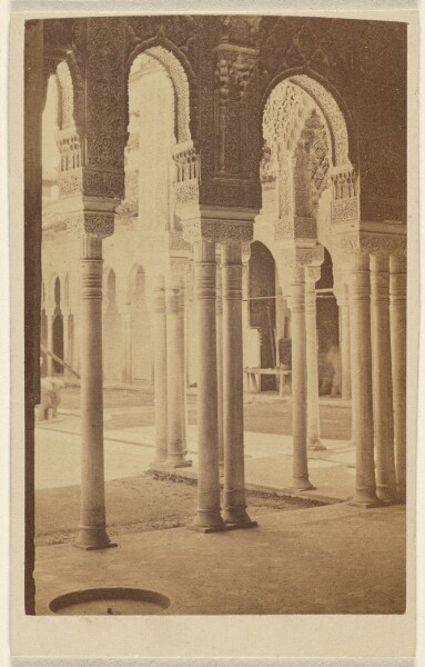 Unknown, [Interior of the Alhambra showing ornate columns]