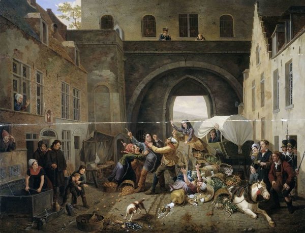Constantinus Fidelio Coene, A Collision at the Porte de Hal, Brussels