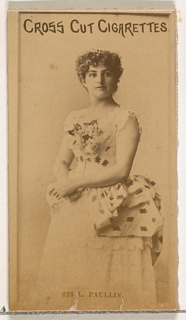 W. Duke, Sons & Co., Card Number 223, L. Paullin, from the Actors and Actresses series (N145-2) issued by Duke Sons & Co. to promote Cross Cut Cigarettes