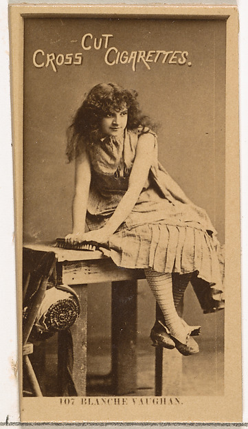 W. Duke, Sons & Co., Card Number 107, Blanche Vaughan, from the Actors and Actresses series (N145-2) issued by Duke Sons & Co. to promote Cross Cut Cigarettes