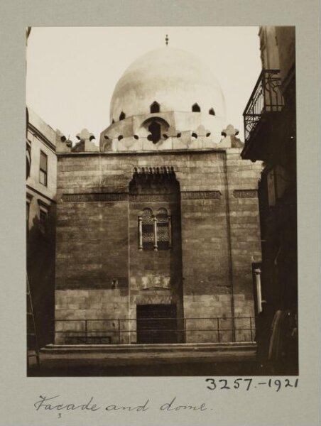 K.A.C. Creswell, Façade and dome of the funerary mosque of Mamluk Amir Ulmas al-Hajib, Cairo