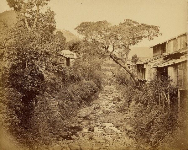 Felice Beato, [Japanese Village with Stream]